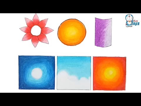 480x360 How To Draw Orange Sunset Tree With Oil Pastel