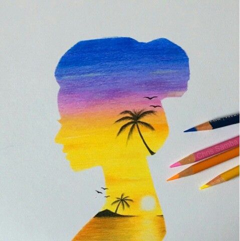 479x480 Double Exposure Photography Pencil Pen Art In Drawings