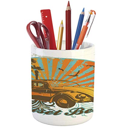 425x425 Pencil Pen Holder, Cars, Printed Ceramic Pencil Pen