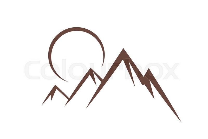 800x534 Mountain Sunset Symbol Icon Vector Stock Vector Colourbox
