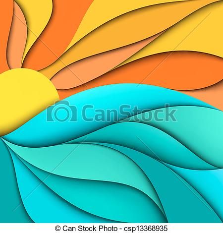 450x470 Vectors Of Sunset Sunrise Sea Waves Background