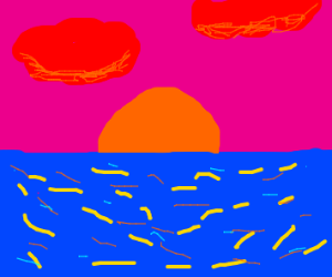 300x250 Sunset Over Water