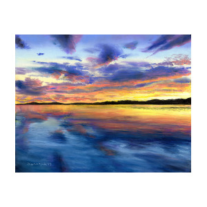 300x300 Sunset On Snow Pond Drawing