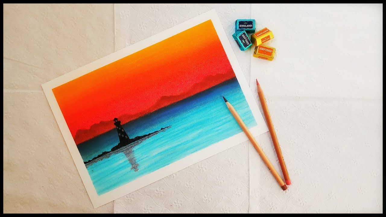 1280x720 Soft Pastels Drawing Of Watchtower For Beginners