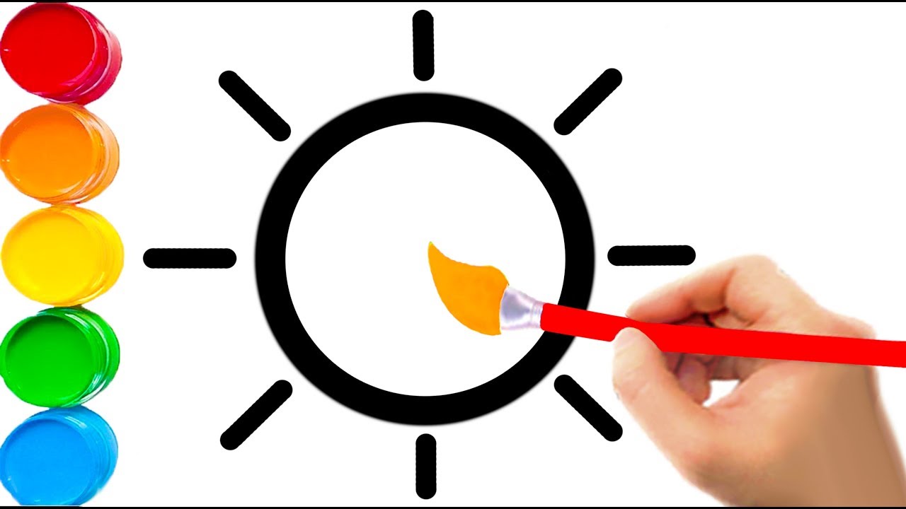 1280x720 Sunny Sun Sunshine Coloring And Drawing Painting Learn How