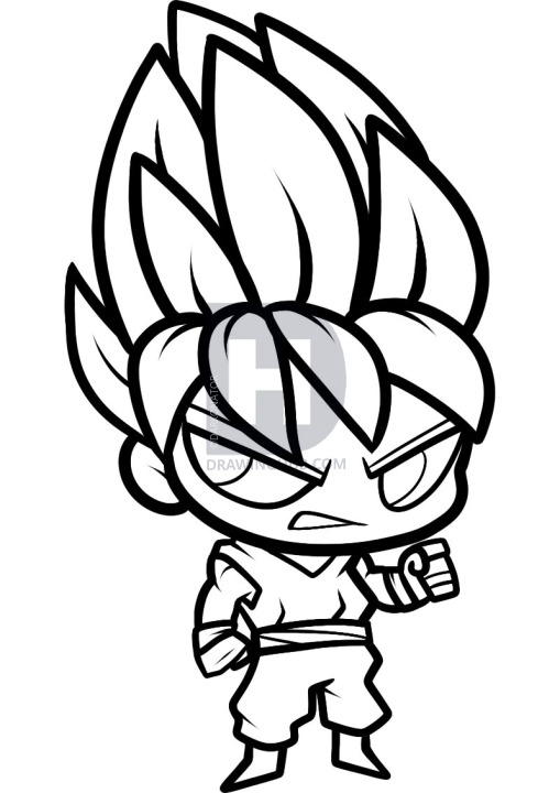 509x720 How To Draw A Chibi Super Saiyan, Step