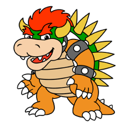 250x250 How To Draw Bowser From Super Mario Brothers