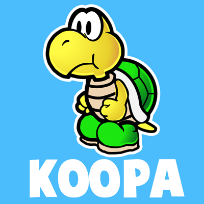 400x400 How To Draw Koopa Troopa From Nintendo's Super Mario Bros