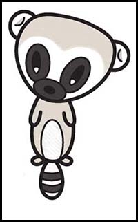 200x321 How To Draw Cartoon Lemurs Realistic Lemurs Drawing Tutorials