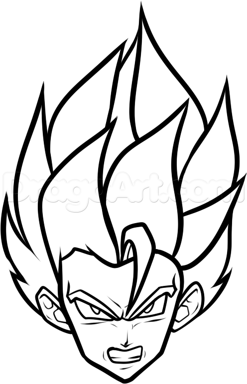 496x771 How To Draw A Super Saiyan Easy, Step