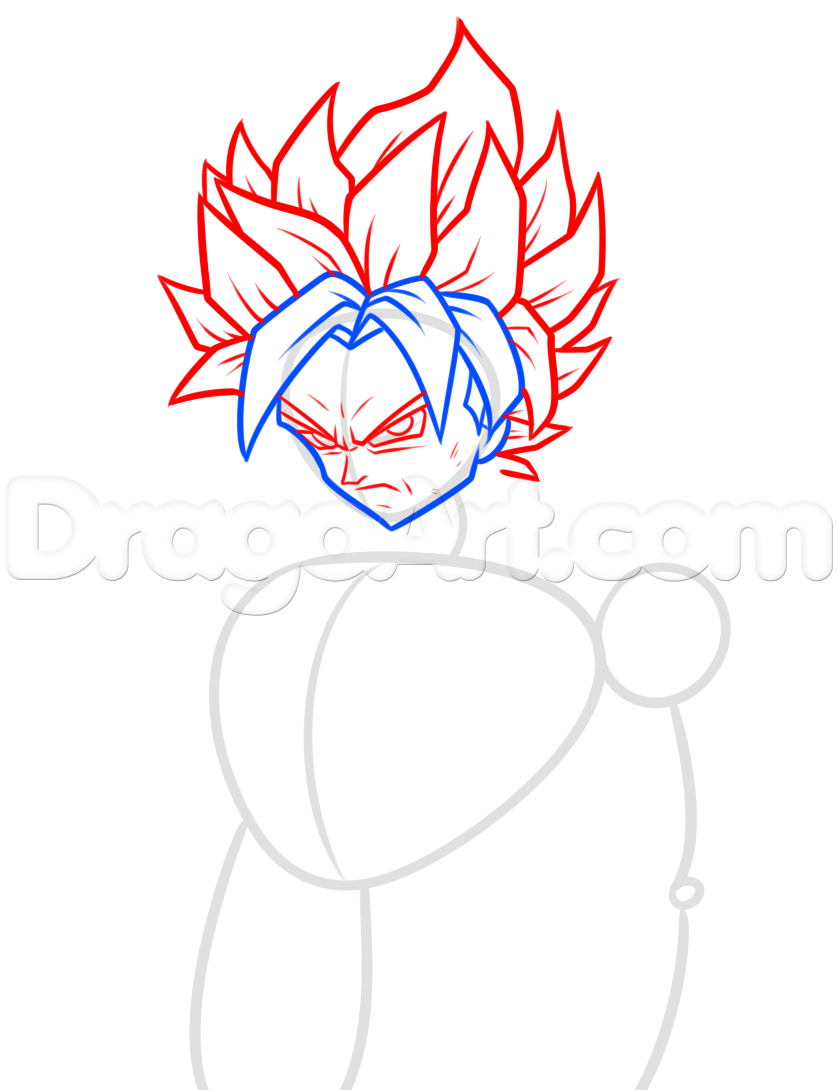 838x1090 Drawing Super Saiyan Blue Goku Step