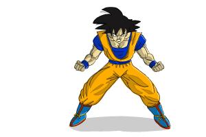 300x200 How To Draw Goku Step