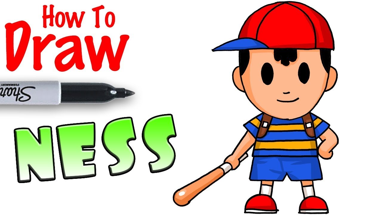 1280x720 how to draw ness super smash bros