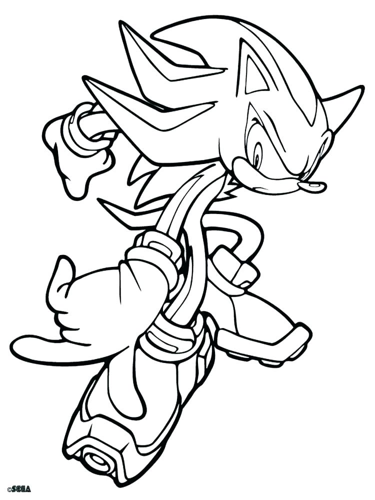 750x1000 Shadow Coloring Pages Sonic The Hedgehog To Print Color