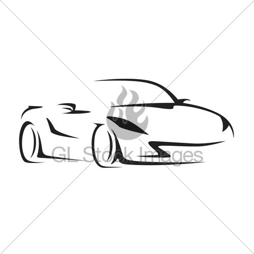 500x500 Concept Car With Supercar Sports Vehicle Silhouette Gl Stock Images