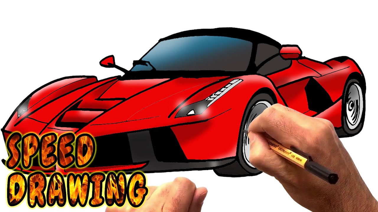 1280x720 how to draw laferrari supercar