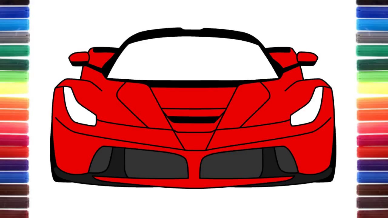 1280x720 how to draw ferrari laferrari front view step