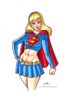 320x414 Drawing Of Supergirl That Was Done With Copics It's Seems Like