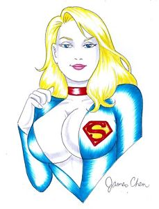 229x300 Supergirl Original Comic Art Color Sketch