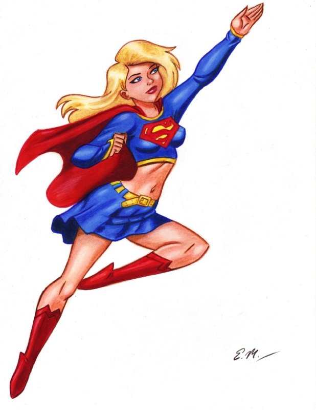 618x800 Supergirl Colored Drawing, In Eric Matos's My Art For Sale Comic