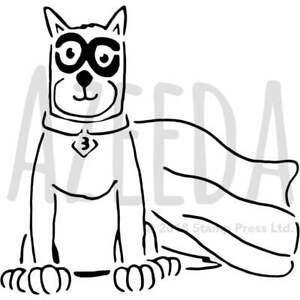 300x300 'superhero Dog' Wall Stencil Template