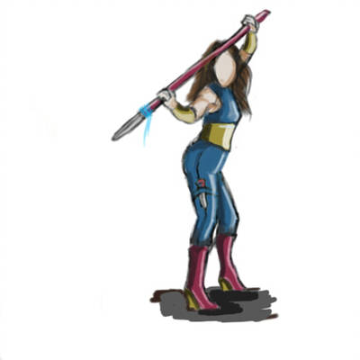 400x400 Figure Drawing Futuristic Warrior