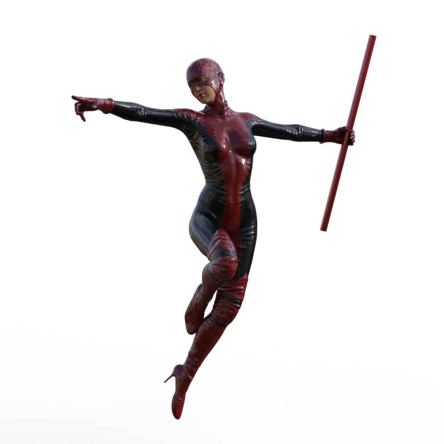 900x900 figure drawing pose offemale, superhero, action, flying, jumping