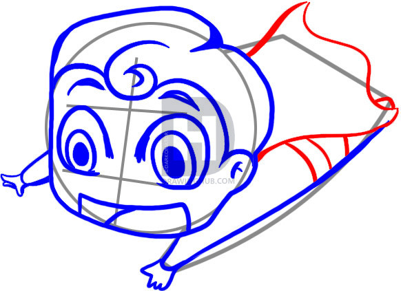 582x423 How To Draw Chibi Superman, Step