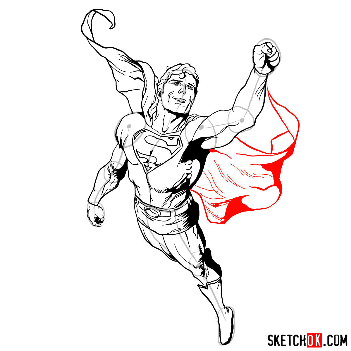1200x1200 How To Draw Flying Superman