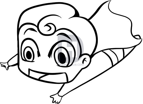 582x423 How To Draw Chibi Superman, Step