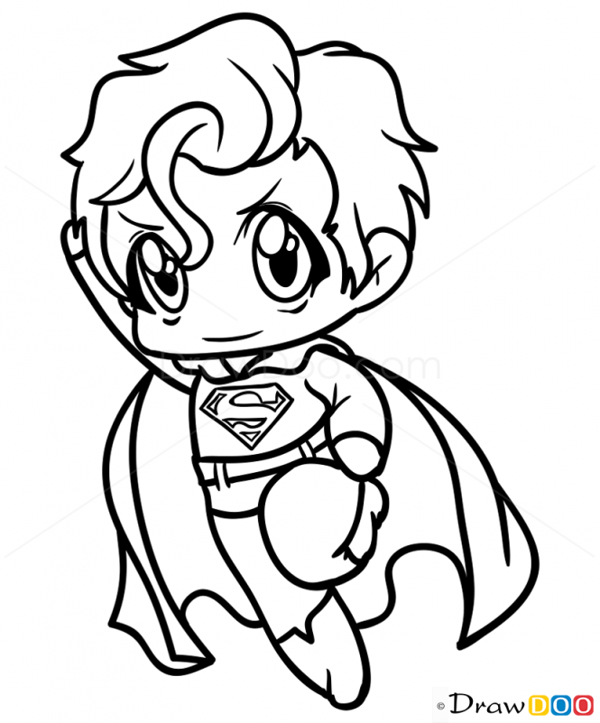 665x801 How To Draw Superman, Chibi Art Ideas Superman Drawing, Chibi