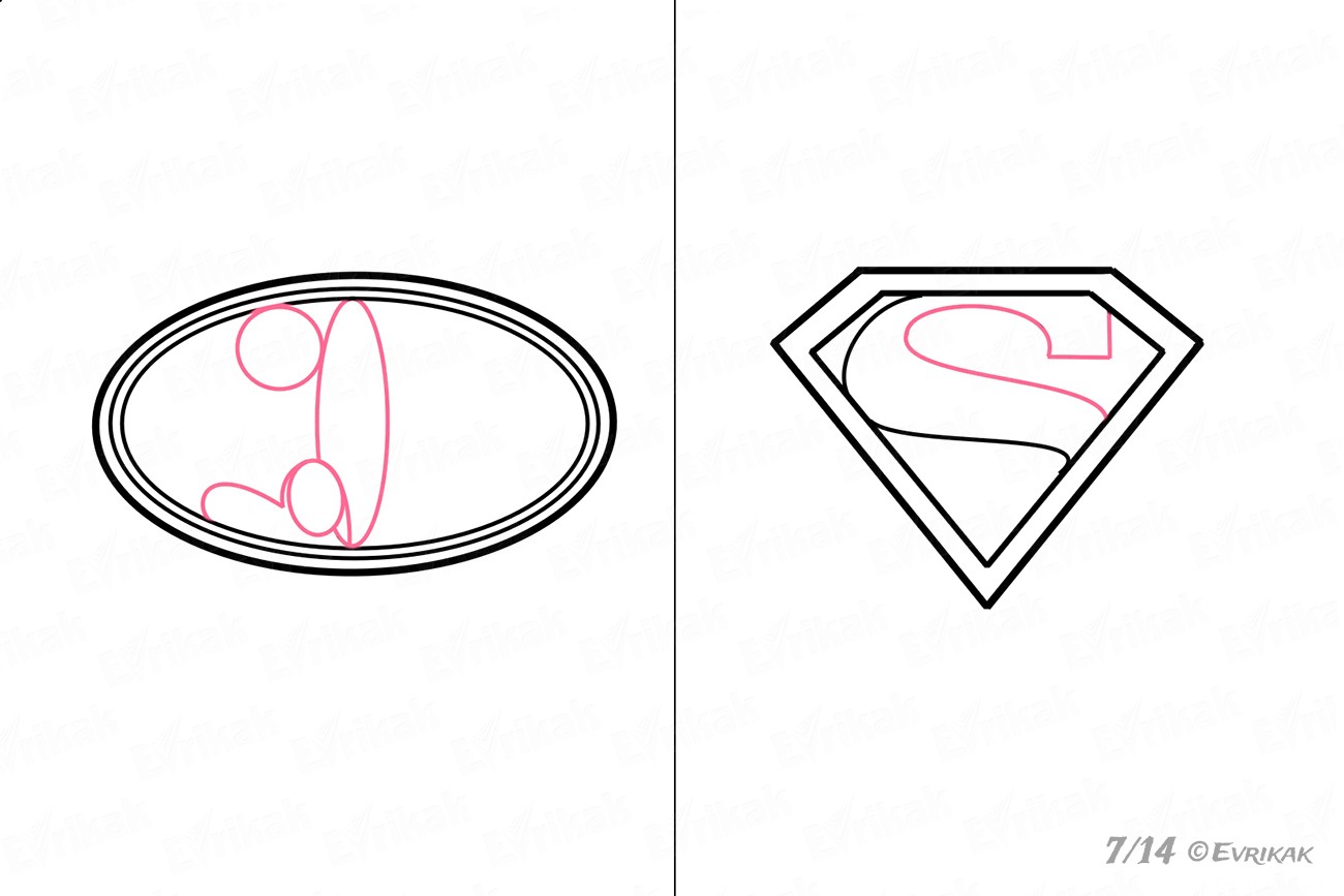 1300x867 How To Draw Batman's And Superman's Badges Step