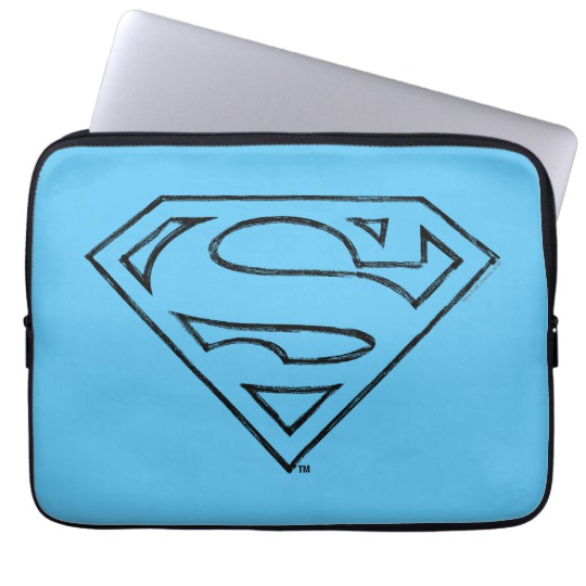 540x540 Superman S Shield Simple Black Outline Logo Computer Sleeve
