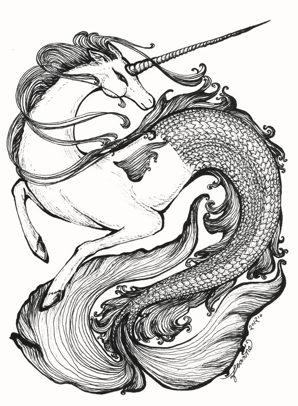 587x800 supernatural lineart hippocampus for free download