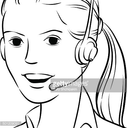 411x417 Whiteboard Drawing Customer Support Woman With Headset Premium