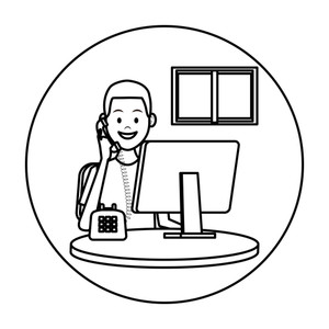 300x300 costumer support services man with telephone and computer