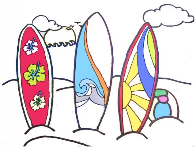 640x480 Free Drawn Surfboard, Download Free Clip Art