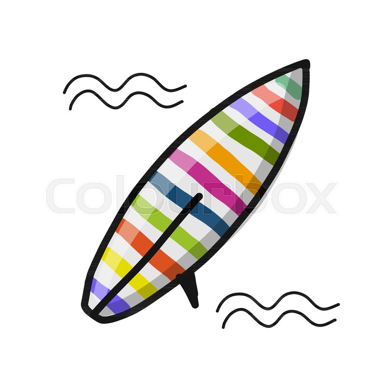 800x800 Surfboard Colorful, Sketch For Your Stock Vector Colourbox