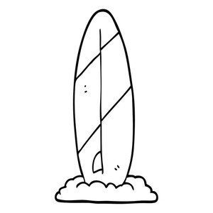 300x300 Black And White Cartoon Surf Board Royalty Free Stock Image
