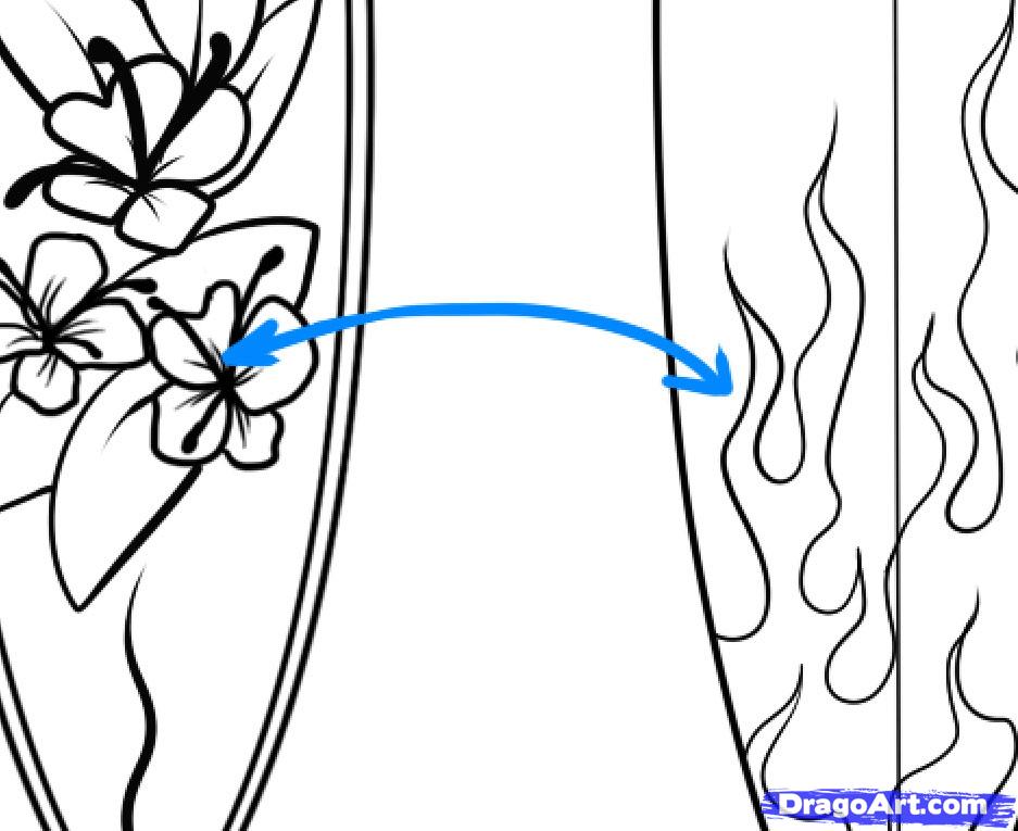 937x765 How To Draw A Surfboard, Draw Surfboards, Step