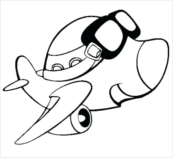 585x535 Airplane Drawing Template