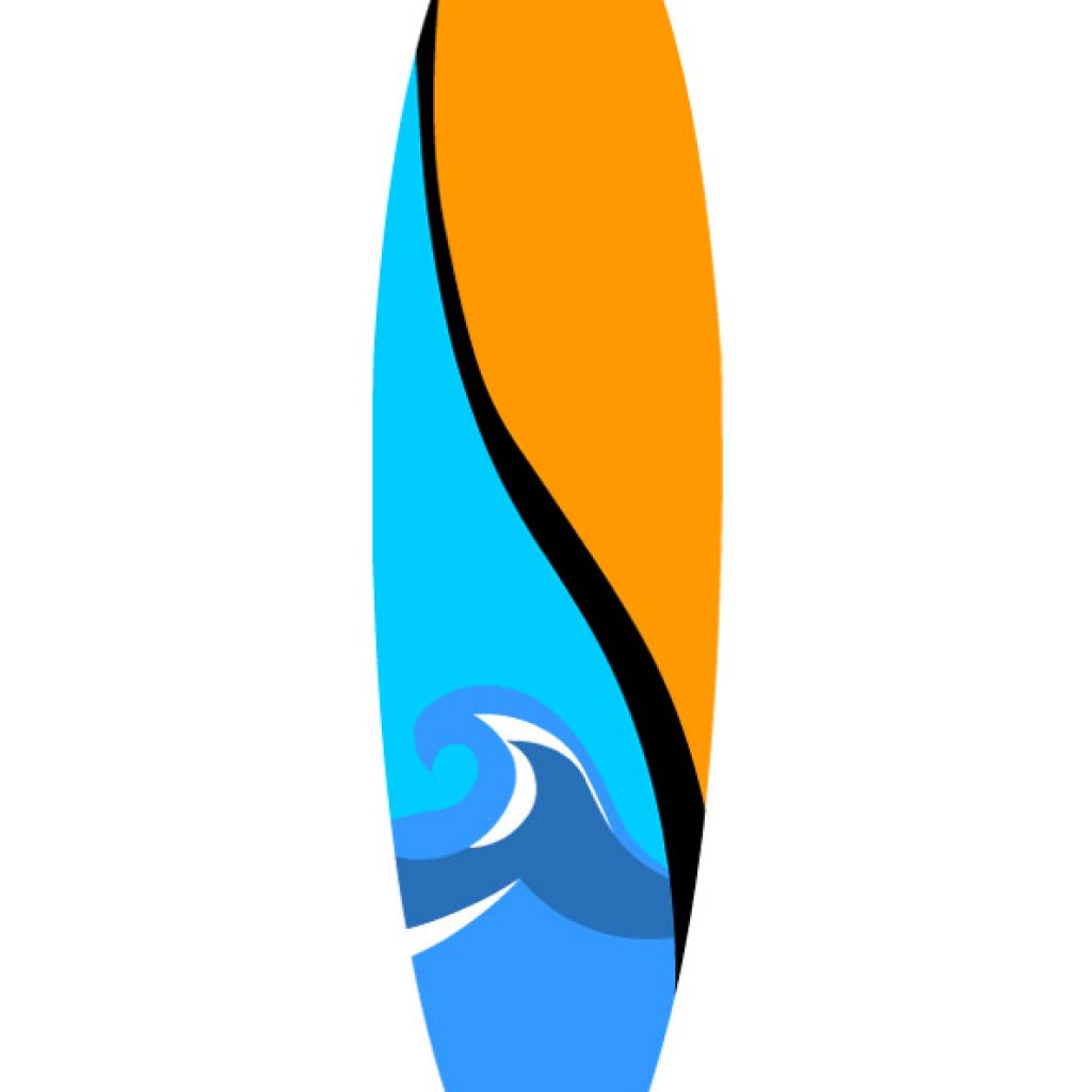 1024x1024 Contemporary Surfboard Clipart Blank Template With Outline