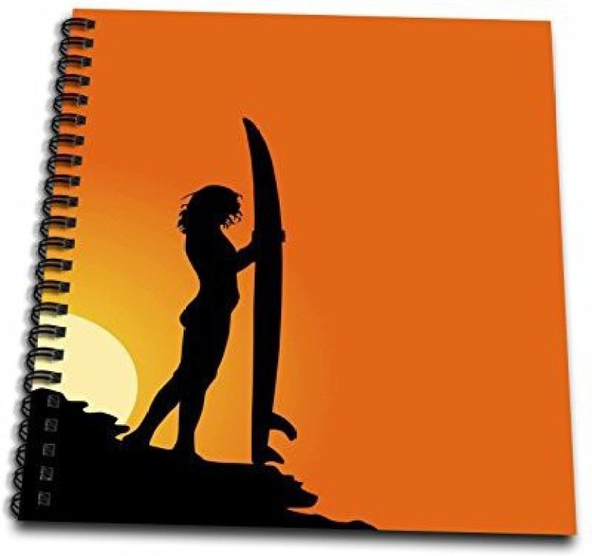 832x782 Db Surfer Girl With Sun Drawing Book
