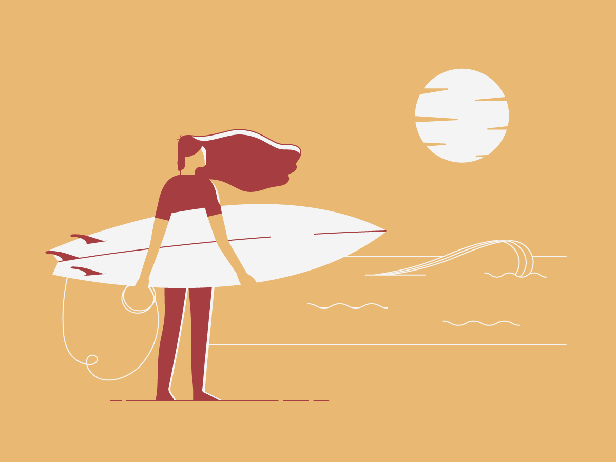 Surfer Girl Drawing | Free download on ClipArtMag