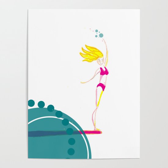 550x550 Thrivistas Surfer Girl Noseride Poster