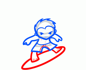 302x247 How To Draw How To Draw A Surfer For Kids