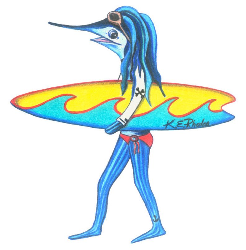 794x807 surf trixie pro original colored pencil drawing currently etsy