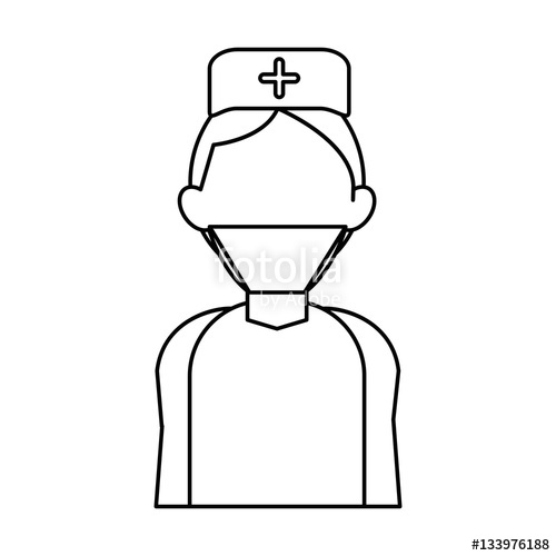 500x500 Surgeon Doctor Wearing Clothes Medical Uniform Outline Vector