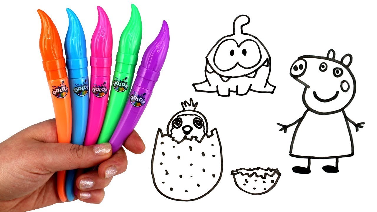 1280x720 Drawing And Painting With Qolor Paint Surprise Toys Peppa Pig