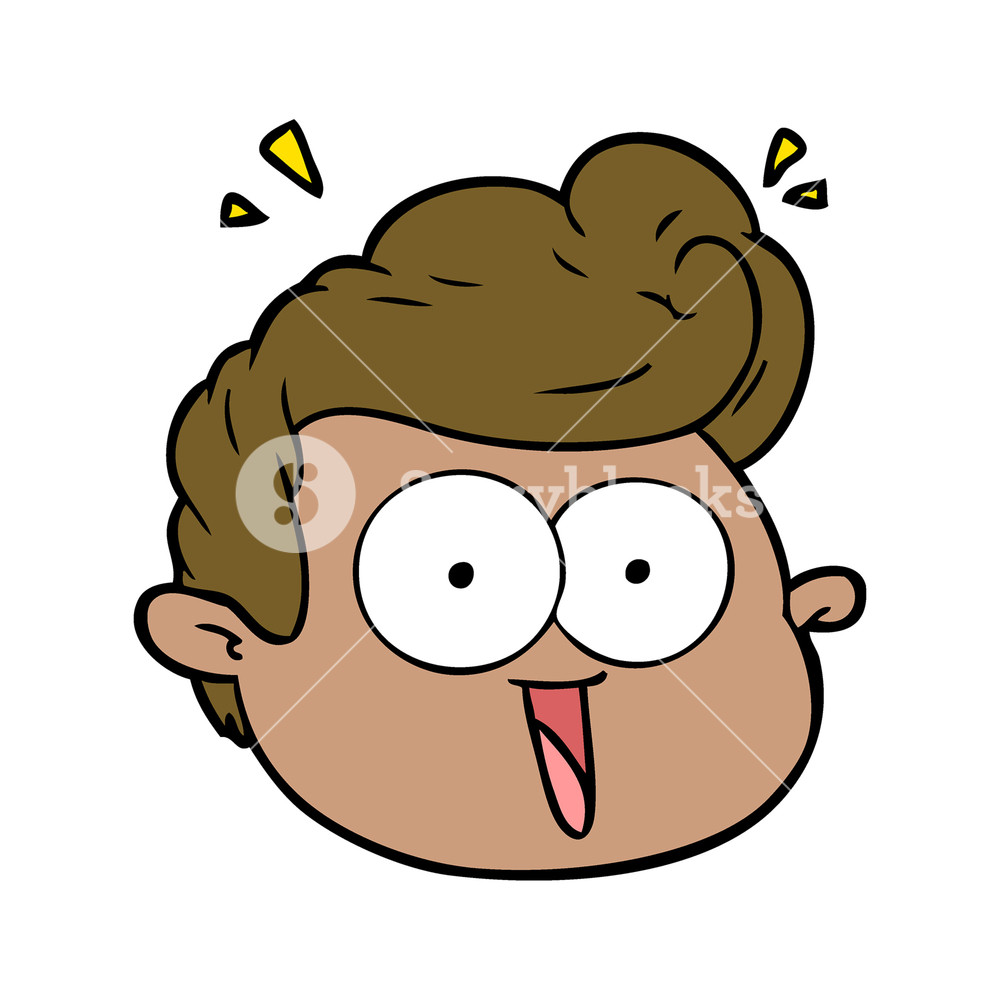 1000x1000 Cartoon Male Face Surprised Royalty Free Stock Image
